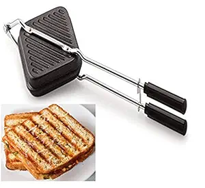 Ghelonadi Non stick Grill Sandwich Maker Gas Sandwich Toaster Sandwich Maker on Stove for Home Picnic Camping Chipiya Sandwich