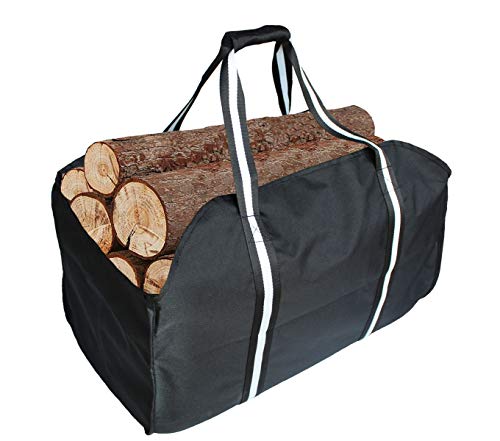 Porte-bûches et sac fourre-tout de qualité supérieure - Robuste et extra large - Idéal pour cheminées, poêles à bois, bois à brûler, camping, plage, aménagement paysager