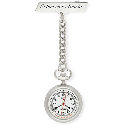 Cadenis Edelstahl Krankenschwesteruhr Pulsuhr 26 mm mit persönlicher Laser-Gravur Cadenis Edelstahl Krankenschwesteruhr Pulsuhr 26 mm mit persönlicher Laser-Gravur