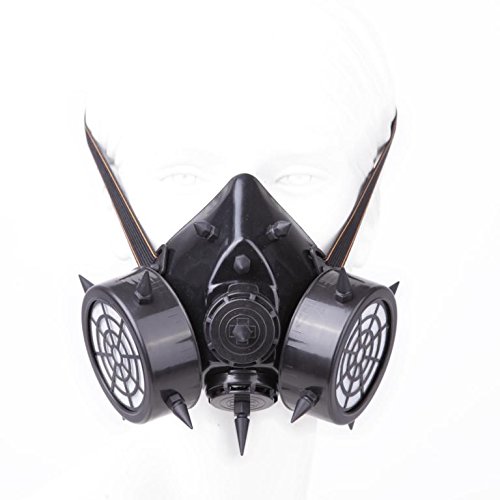 Preisvergleich Produktbild Steampunk Atemschutz Gasmaske Atemschutzmaske mit eingesetzten Metallspikes für Cosplay - Gothic - Steampunk - EDM Fans FASCHING (87364-9001-000)