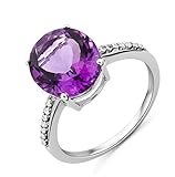  Miore Damen-Ring 375 Weißgold Amethyst und Brillanten Gr. 54 (17.2) JM039R5WO