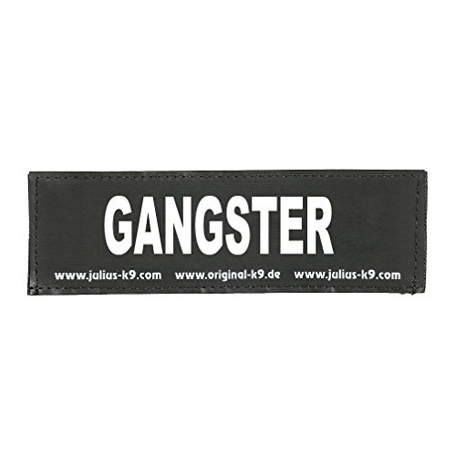 Interchangeable Patches, 1 pair, GANGSTER, Size: Large, Black