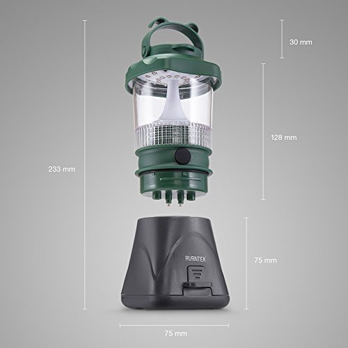 AVANTEK LED Laterne Solar Taschenlampe Campinglampe, 2 Helligkeit Modi mit Eingebautem Akku, Außenleuchten für Wandern, Camping, Notfall, Hurricanes, Garten - 5