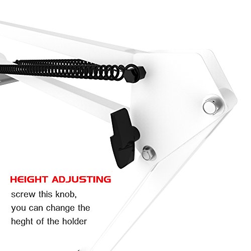 iPad Verstellbar Bodenständer, Bidear Universal 360°Drehbar Metall Tablettenhalter für Apple iPad Air, iPad Pro, iPad mini, Samsung Galaxy Tab und Handys(Weiß) - 3