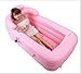 Produktbild nabotht Verdickte Erwachsene aufblasbare Badewanne Warm zusammenklappbar Bad Kunststoff Bad Waschbecken aufblasbar Badewanne 160 * 90 * 50 cm rose