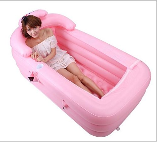 Preisvergleich Produktbild nabotht Verdickte Erwachsene aufblasbare Badewanne Warm zusammenklappbar Bad Kunststoff Bad Waschbecken aufblasbar Badewanne 160 * 90 * 50 cm rose