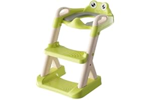 EzyWay Potty Training Seat, Upgrade Toddler Toilet Seat for Kids Boys Girls, 2 in 1 Potty Training Toilet for Kids, Splash Guard Anti-Slip Pad Step Stool (Green)