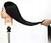 Neverland Beauty 26" Long Smooth 100% Synthetic Natural Black Hair Hairdressing Equipment Styling Head Doll Mannequin Training Head Tools Braiding Cutting Student Practice Model with Clamp #1B UK Stock