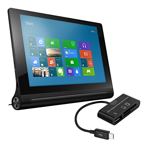 kwmobile 3in1 Micro USB OTG Kabel Adapter für Lenovo Yoga Tablet 2 Pro 13 (1380) - Card Reader Tablet Kartenleser Anschluss für USB 2.0 / SD Karte / Micro SD Karte in Schwarz