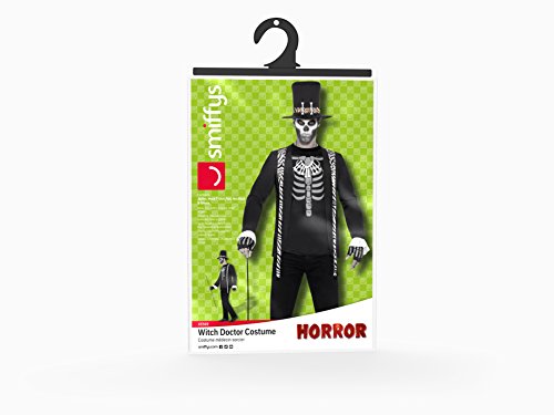 Smiffys Adult men's Witch Doctor Costume, Jacket, Mock T-Shirt, Hat, Necklace and Gloves, Legends of Evil, Halloween, Size L, 45569