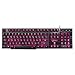 Produktbild Bescita6 Gaming-Tastatur, Verkabelt Gefühl Tastatur, HXSJ R8 LED beleuchtete Hintergrundbeleuchtung USB verkabelt PC-Gaming-Tastatur Russisch + Englisch (Schwarz)