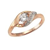 Jacques Lemans Damen Ring 375/- Gold Glänzend Zirkonia rot 490370027
