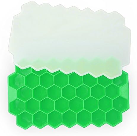 Xfay Honeycomb Ice Cube Trays, Flexible Silicone Creative Convenient Freeze Board Ice Making Mould,FDA Food Grade Ice Tray Molds for Water,Cocktail and Other Drink (37 Ice Cubes)-1