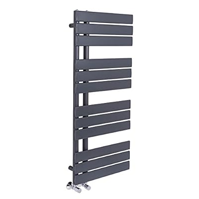 WarmeHaus Sèche-serviettes radiateur plat design eau chaude 598 Watts 1124 x 500 Gris - Salle de bains