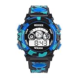 Elektronische Uhr für Kinder Outdoor-Multifunktions Chenang Wasserdichte Kind Kind/Jungen Sport elektronische Uhren Sportuhren für Kinder Wasserdichte Digital-Armbanduhr (Blau)