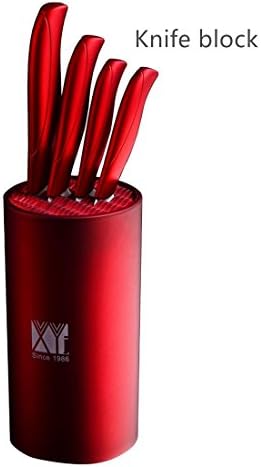 Round Universal Cylinder Knife Block/Knife Holder (Without Knives) - Kitchen Knife Stand Holder for Clean, Safety, Space-Saver Knife Storage (8 inch, Red)
