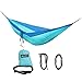 Produktbild ancheer Camping Hängematte tragbar leicht Parachute Nylon Hängematte für Wandern Reise Rucksackreisen Strand Garten mit Tasche und gratis Träger befestigt, blau