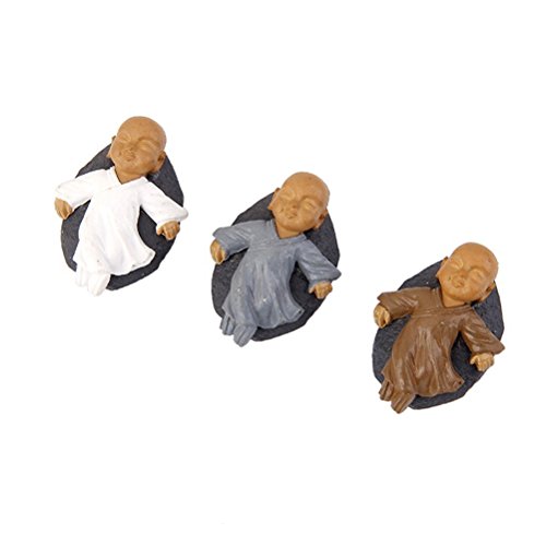 OUNONA Gartenfigur Gartenornament Auto Dekoration mit 12pcs PVC Meditation Mönche - 5