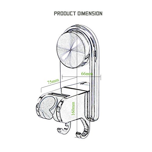 thanly Verstellbare Handbrause, Halterung Wandhalterung starr Saugnapf Duschkopf/Dusche Arme/Slide Bars/Dusche Wasserhahn/Dusche Wiege/Dusche Installation Kits/Badezimmer Zubehör - 2