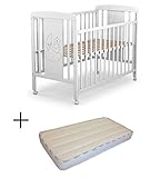 Cuna para bebé, modelo cielo Mundi Bebé + Colchón Viscoelástica + Protector de colchón impermeable
