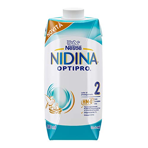 Nestlé Nidina OPTIPRO 2 HM-O da 6 Mesi Latte di Proseguimento Liquido, 12 Brick da 500 ml