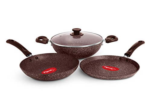Pigeon by Stoverkraft Nonstick Induction Base Brown Granito, 4 Pieces