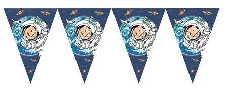 Wimpelkette * Astronaut Flo * // Kindergeburtstag Kinder Geburtstag Feier Set Mottoparty Partygeschirr Deko Fest Party Motto Deko Weltraum Space Alien Raumschiff All Girlande Banner PaArtykette Deko