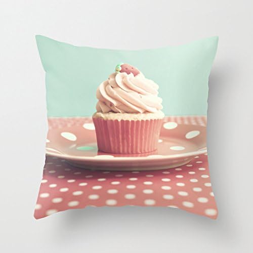 Pastel Blueberry Cupcake 18 X 18 Decorative Pillows Throw Pillow Covers for Girls as Gifts