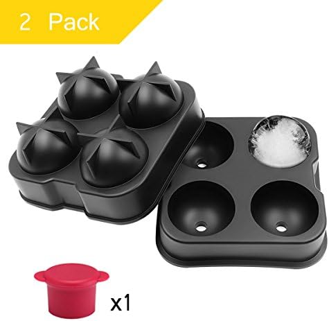 [2 pack] Ice Cube Trays, MMHDZ Silicone Ice Cube Tray Mold Cooling Bourbon Whiskey Drinks And More Excluding Jamped Jam, Mold Funnel, Gifts: Reusable Silicone Beer Caps Wine Caps