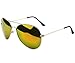 Produktbild Minetom Donne Gun Style Pilotenbrille Aviator UV400 Fliegerbrille Spiegelbrille Sonnenbrille Brille Holiday Wear Essentials ( Gold - Grau )