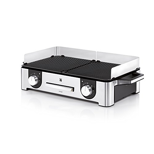 WMF LONO Master-Grill, 2400 W, 2 getrennt regulierbare Grillflächen, Outdoor-Zertifizierung, cromargan matt / silber