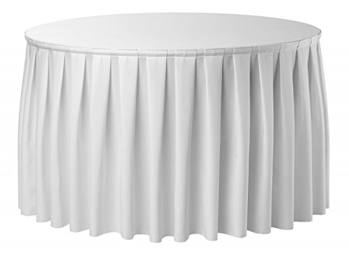 Combiskirting boxpleat rund President Tischskirtings Tischhusse Husse überwurf überzug Tischüberzug, Farbe:weiß, Ausführung:Tischskirtings, Maße:Ø 152x73 cm