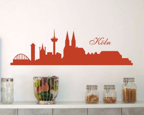 Wandtattoo Köln Skyline in 5 Größen und 19 Farben (170x51cm schwarz) - 3
