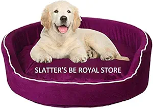 Slatters Be Royal Store Round Reversible Dual Purple Ultra Soft Ethnic Velvet Bed for Dogs/Cats (Export Quality)