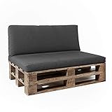 OSKAR Vicco Palettenkissen Set Sitzkissen Rückenkissen Palettenmöbel Anthrazit Grau (Sitz+Rückenkissen, Anthrazit)