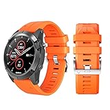 samLIKE 丨 Armband Ersatzarmband für Garmin Fenix 5 Plus 丨 Weich Silikon Band 丨 Handgelenk Ersatzband 丨 Einzigartiges Design 丨 6.70'-8.66' 丨 für Herren/Damen 丨 15 Farben (⭐️ Orange)