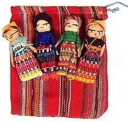 Worry Dolls - Four Large Worry Dolls with Pouch by Maya Traditions