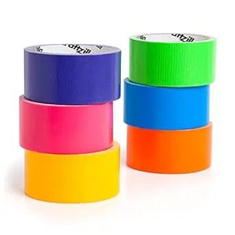 GatorCrafts NEW: Multi Colored Duct Tape - Variety Pack -6 Colors - 10 yards x 2 inch rolls. Girls & Boys Kids Craft Duck Set, Fun DIY Art Kit - Rainbow: orange green yellow pink blue yr
