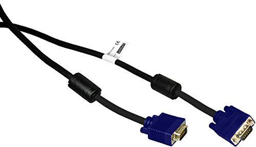 mumbi High Quality VGA Kabel FERRIT 15polig Stecker / doppelt geschirmte Koax RGB Leitungen / 10m Monitorkabel mit Ferrite