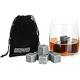 GOURMEO pierres à whisky premium (9 pièces) en stéatite naturelle I 2 ans de garantie de satisfaction I glaçons réutilisables, pierres pour whisky, whisky stones, pierres froides.