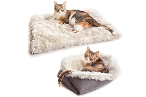 WHITESWAN Katzenbett Waschbare Plüsch Weich Runden Winter Katze Schlafen Bett Katzensofa Klein Hund Bett Haustierbett katzenbettchen Betten für Katzen