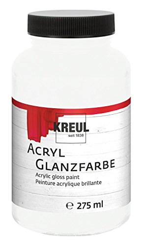 Kreul 79001 - Acryl Glanzfarbe, 275 ml Glas, weiß