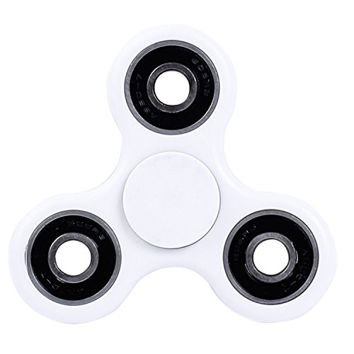 Hand Spinner Toy, Tri-Spinner Fidget Toy for Stress and Anxiety Relief - EDC Office Toy For Kids & Adults Hand Killing Time (White)