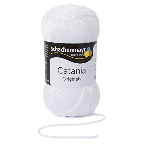 Schachenmayr 9801210-00106 Catania weiß Handstrickgarn, Baumwolle