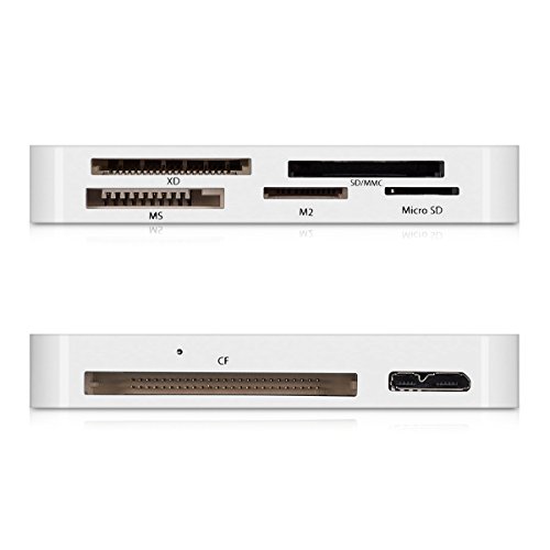 kwmobile USB Kartenleser All in One, Card Reader mit USB 3.0 zum Lesen von SD, MMC, Compact Flash und weiteren. Kartenlesegerät in Weiß - 3