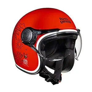 Royal Enfield Ride More Open Face Open Face with Visor Helmet GT Red (M) 58 cm (RRGHEM000064)