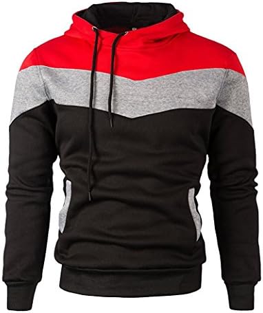 MooncolourMens Novelty Color Block Hoodies Cozy Sport Outwear