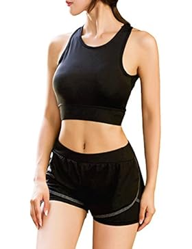 Damen Rückenfrei Sport-BH Fitness-Training Strech BH Ohne Bügel Herausnehmbare Pads Starker Halt Fitness Fuer...