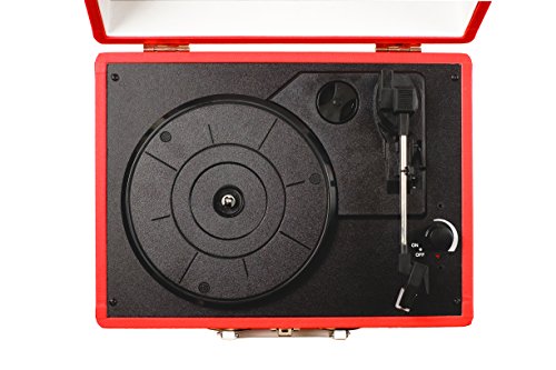 Grausch RPS101 Briefcase Style Three-Speed Portable Vinyl Turntable Record Player with Built-In Stereo Speakers (Green) - Image 8