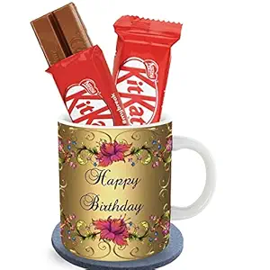 ODDCLICK Happy Birthday Gifts For Girlfriend Boyfriend Husband Wife Friend Bestie Beast-friend Mom Dad Gifts Combo Mug And Kit Kat Chocolate (Design-5)